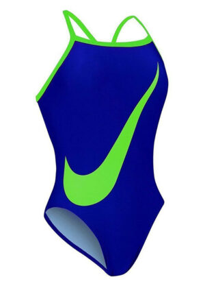 Nike Girl's Big Swoosh Swimsuit - Blue