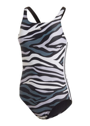 Adidas Girls SH3.RO Wild 3-Stripes Swimsuit - Black
