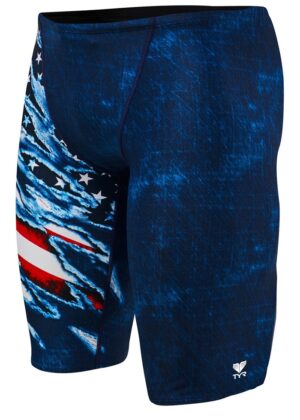 TYR Mens Live Free All Over Jammer - Red / White / Blue