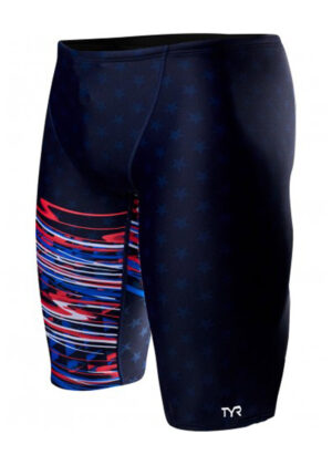 TYR Boy's Victorius All Over Jammer - Blue / Red